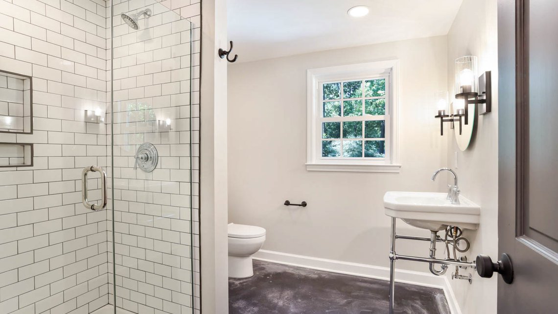 White subway tile bathroom remodel