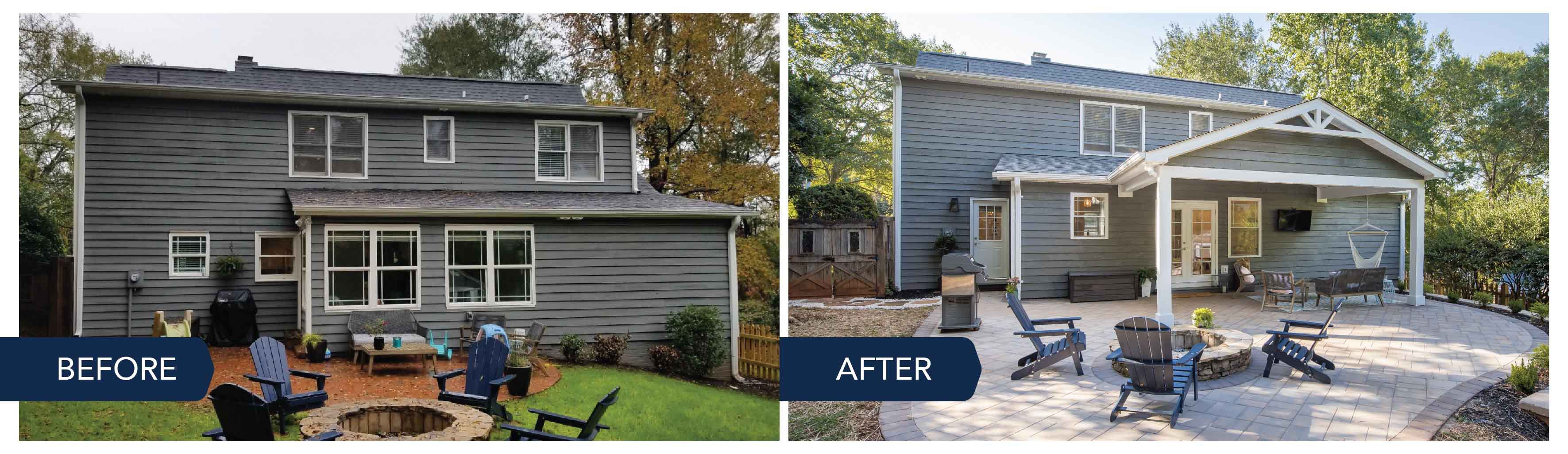 Home addition before and after