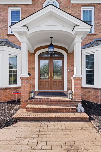 Front entryway of brick home in Easley SC