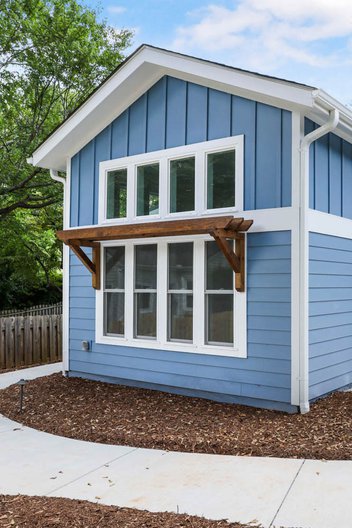 Small blue guest cottage