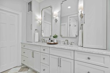 Bathroom remodel with a double vanity