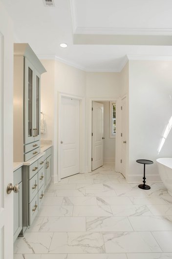 White tile bathroom remodel