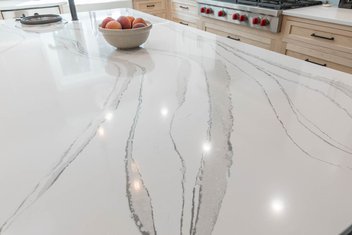 White marbled countertop