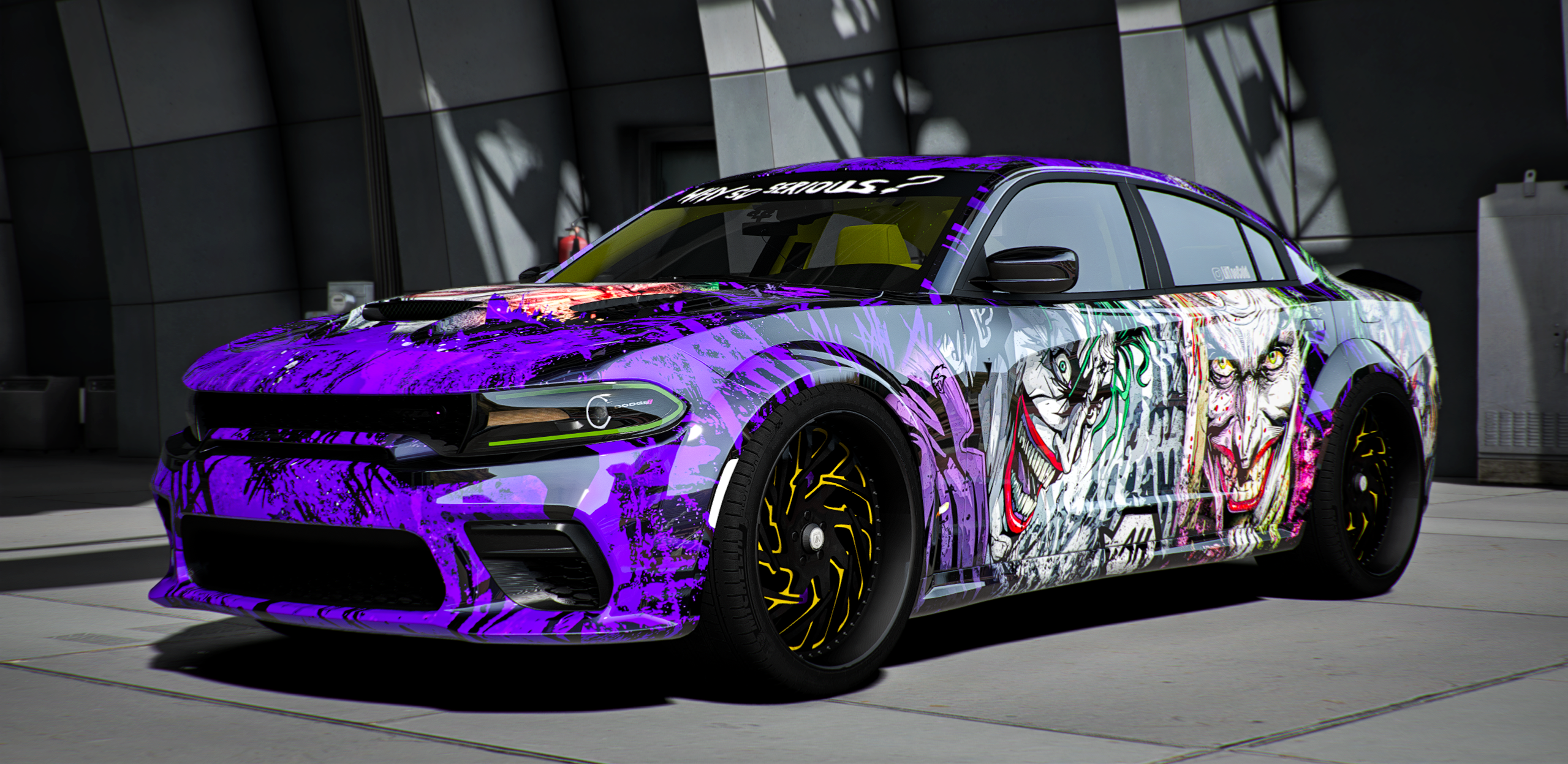 A Dodge Charger Hellcat car designed for immersive roleplay in FiveM, showcasing sleek lines and powerful performance.