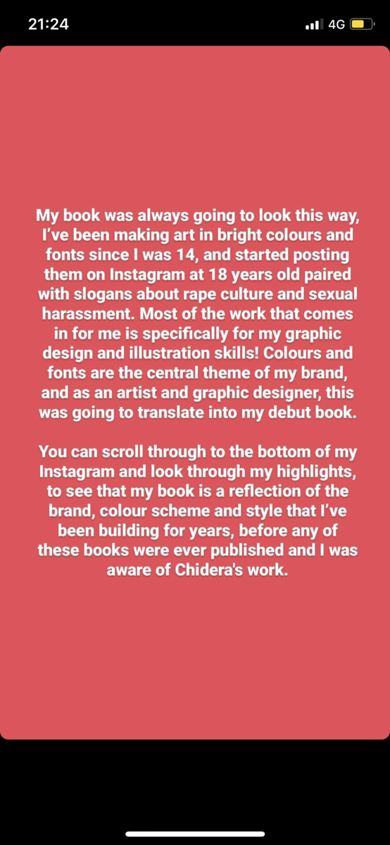 Florence Given Responds To Chidera Eggerue's Claims That She Copied Her Book
