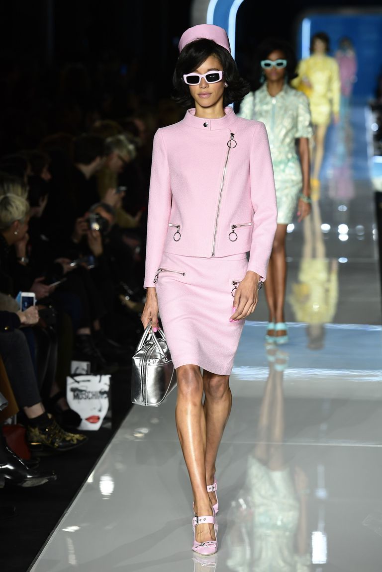 Moschino's FW18 Show Was A Pastel-Popping Jackie O Tribute