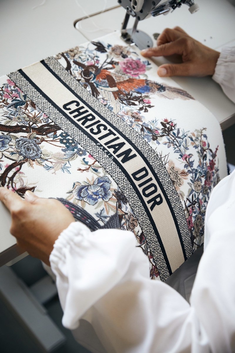 Dior Presents The Book Tote Bag With Winter Garden Pattern