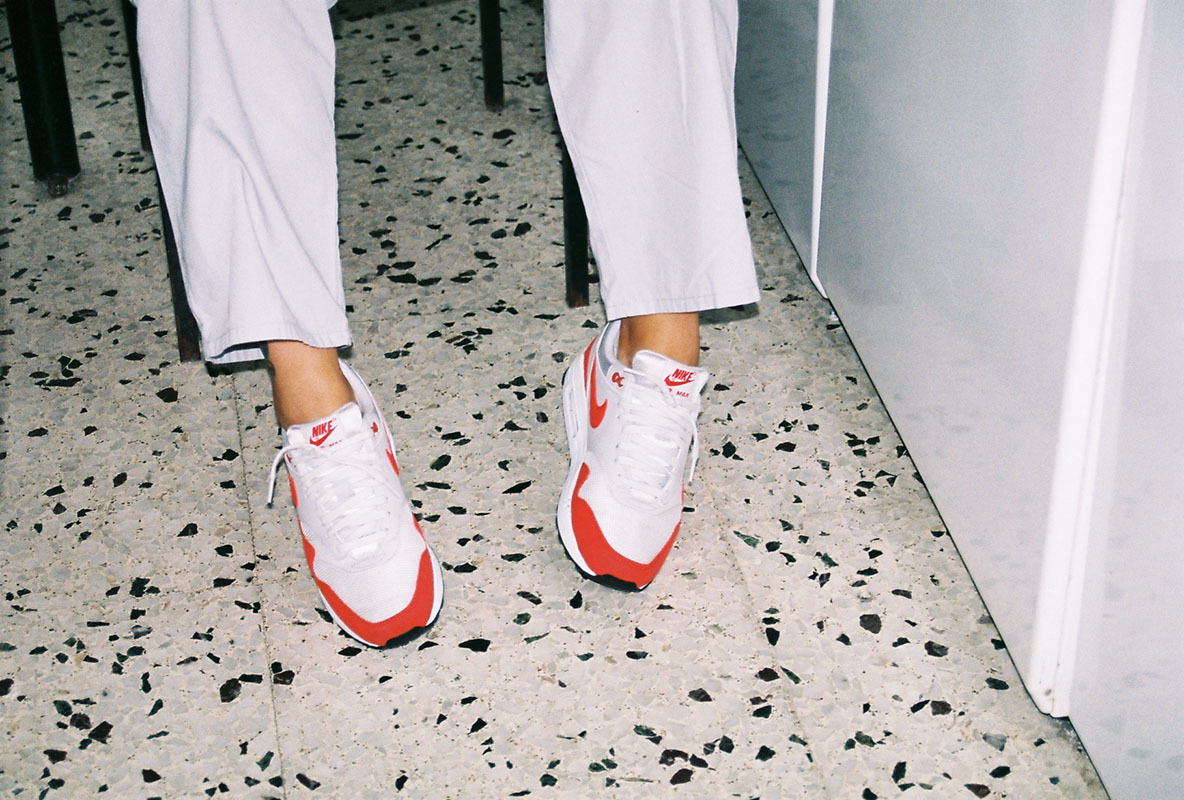 Sole Finess Hangs At The Laundromat With The Nike Air Max 1 Habanero Red