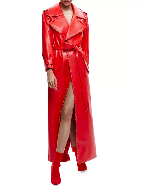 Nevada Vegan Leather Trench Coat