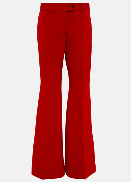Flared Low Rise Pants in Red