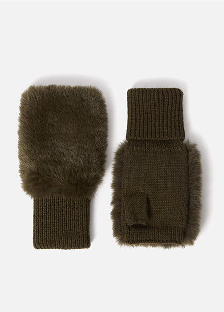 Faux Fur Mittens