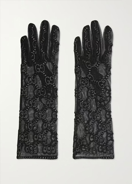 Embroidered Tulle Gloves