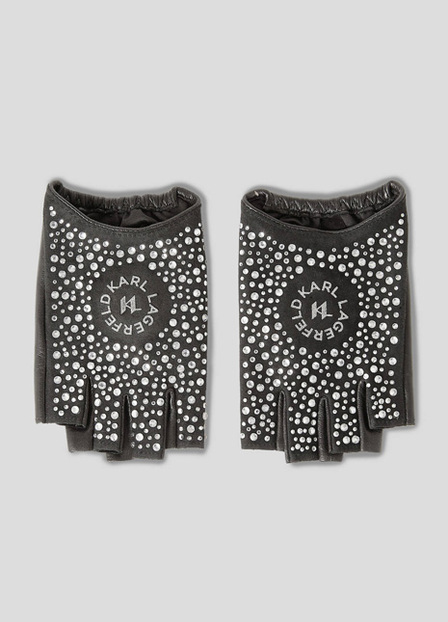 Rhinestone Fingerless Gloves