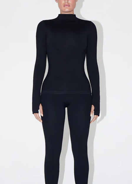 Seamless Mock Neck Long Sleeve