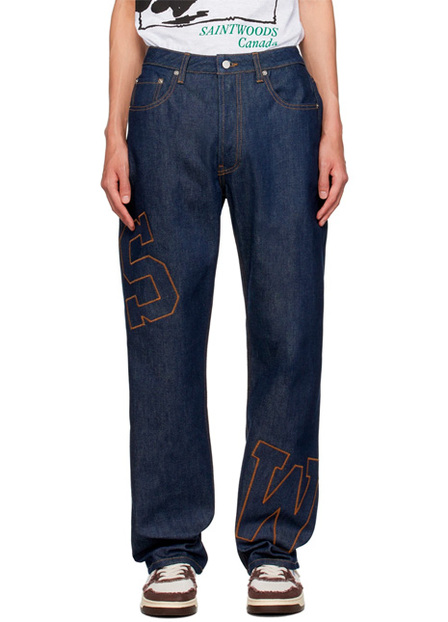 Navy Patch Jeans