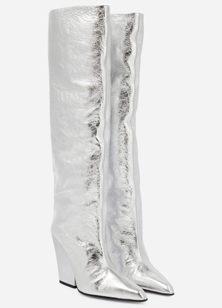 Jane metallic leather knee-high boots