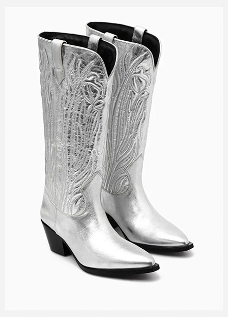 EMBROIDERED LEATHER COWBOY BOOTS