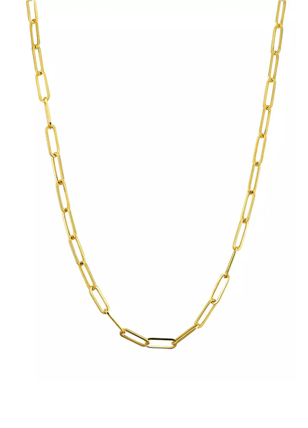 Oradina 18K Yellow Solid Gold Venice Link Necklace