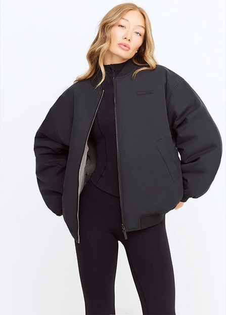 Reversible Bomber Jacket - Black And Pebble