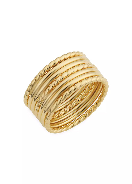 14K Yellow Solid Gold Cleopatra Ring
