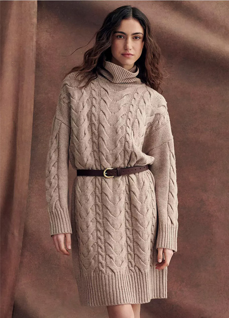 Woodlane Wool-Blend Funnel Neck Sweaterdress