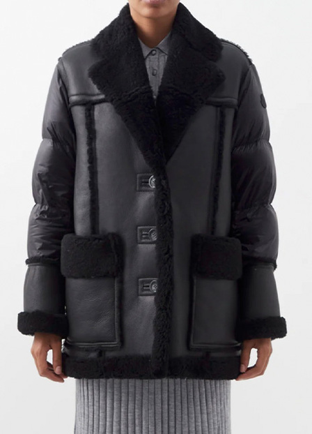  Ilay down-filled shell and shearling jacket     