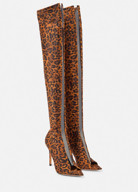 Hiroko 105 leopard-print over-the-knee boots 