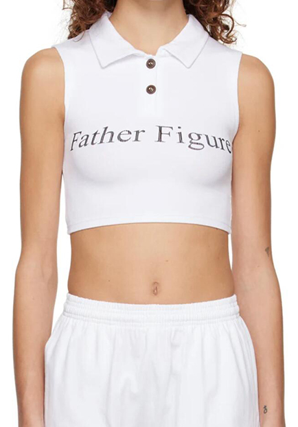 White 'Father Figure' tank top exclusive to SSENSE