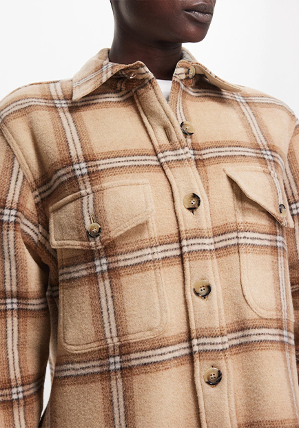Faxona Checked Wool-Blend Overshirt