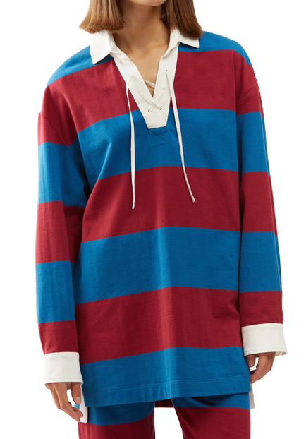 Oversized striped polo shirt