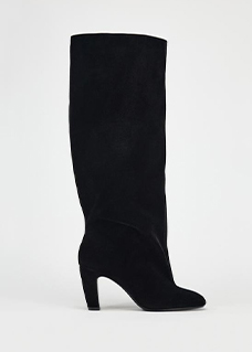 Velvet Look Heeled Boots