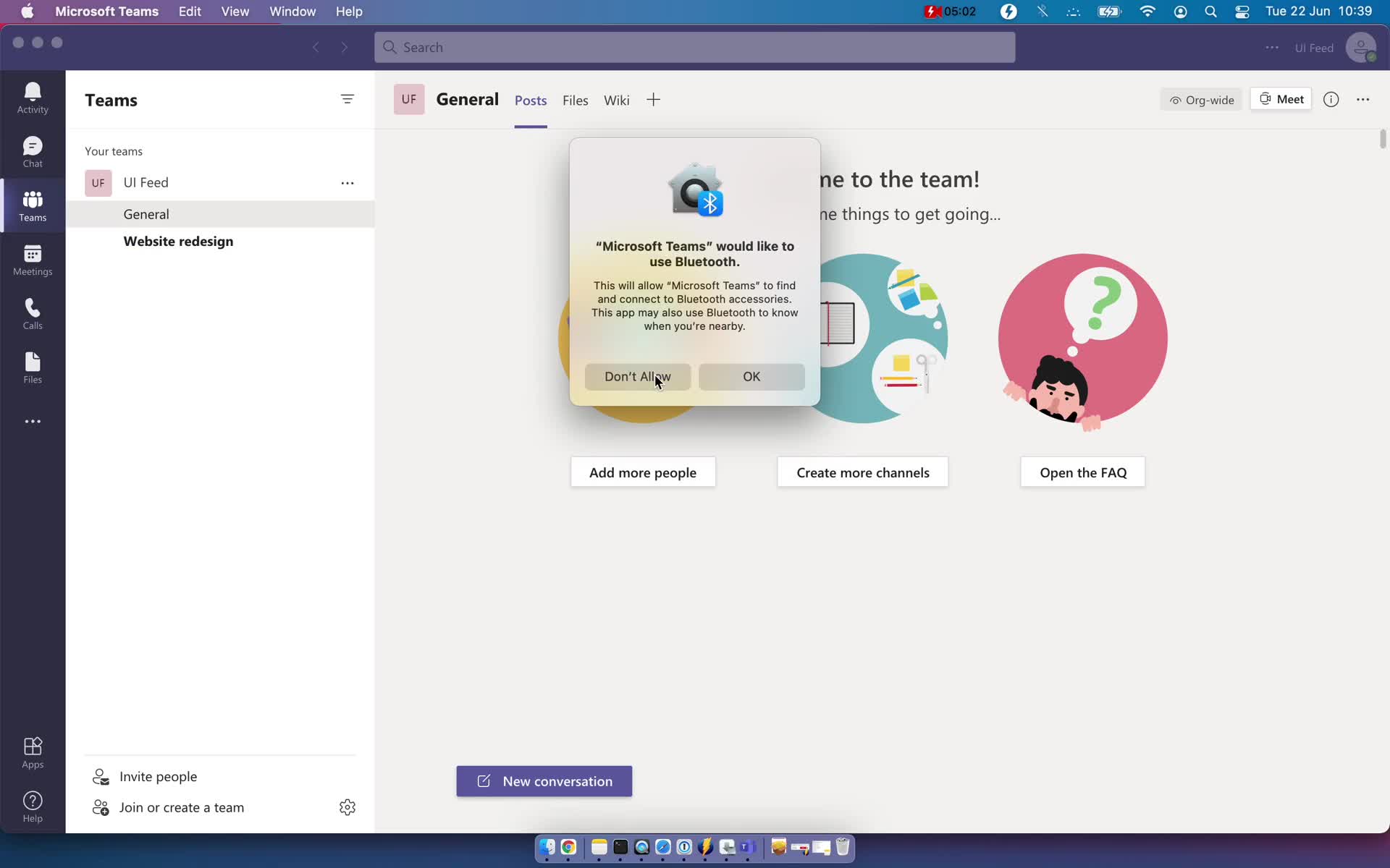 Microsoft Teams enable bluetooth screenshot