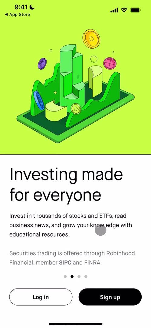 Robinhood onboarding tour screenshot