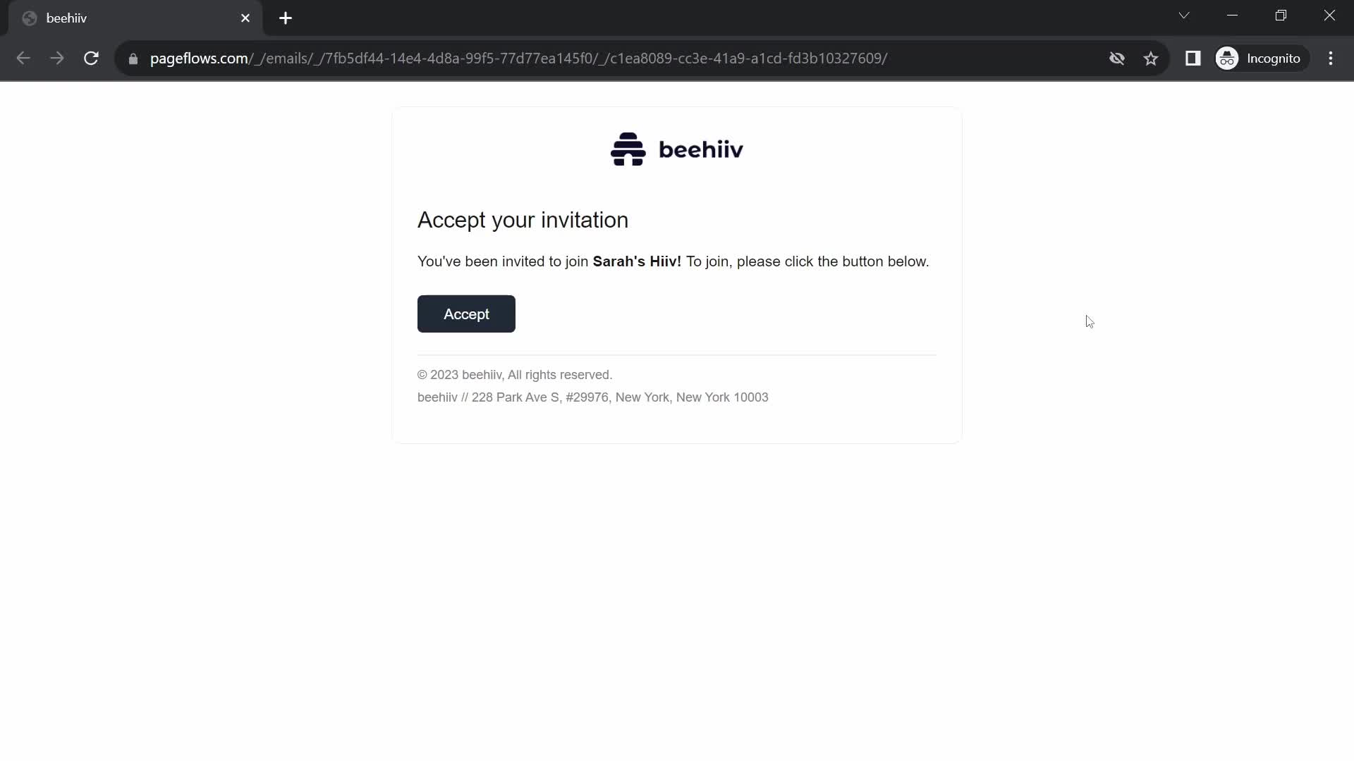 Beehiiv verify email screenshot