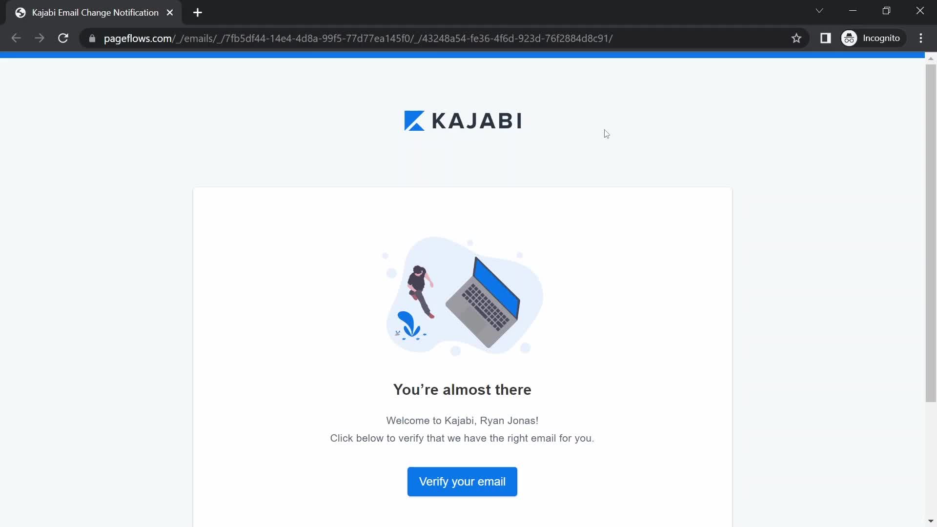 Kajabi invite email screenshot