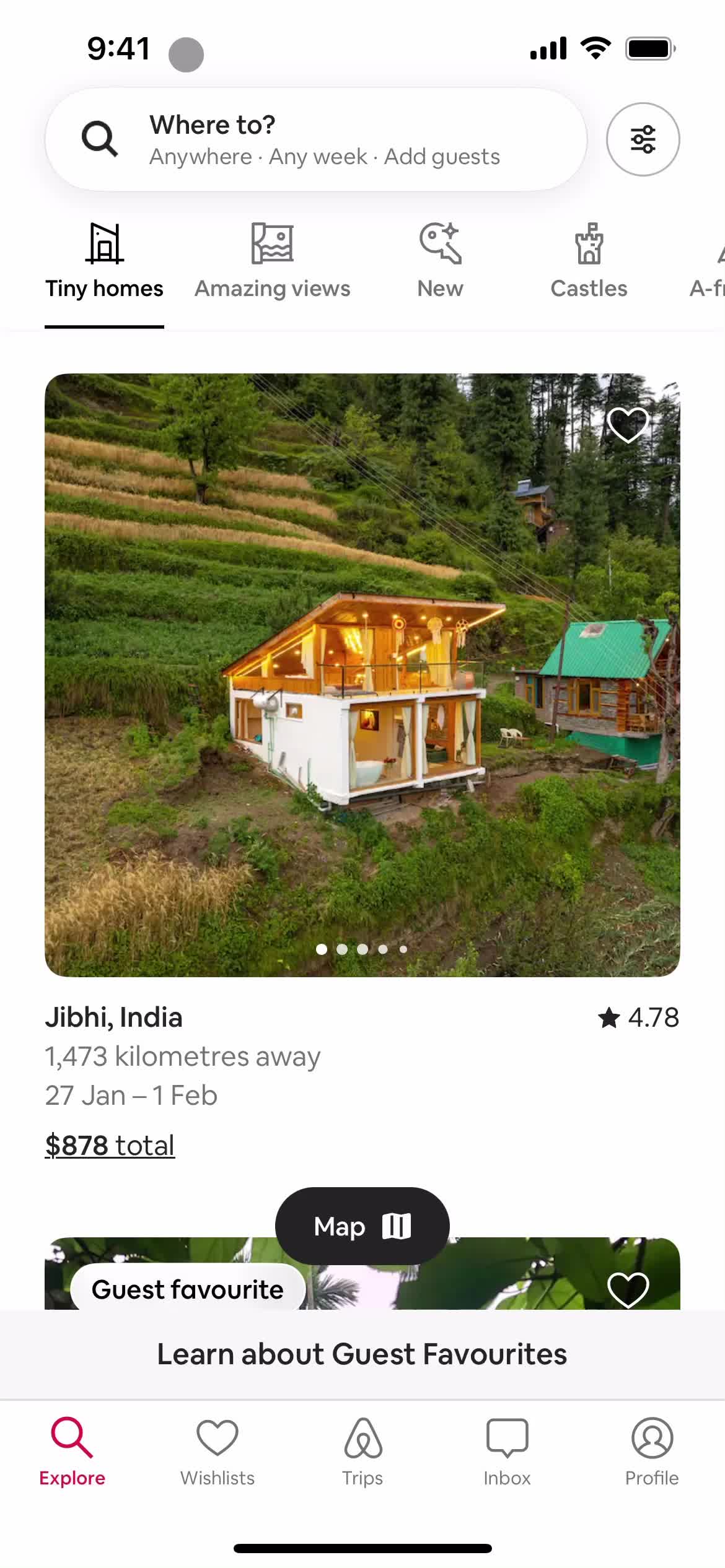 Airbnb home screenshot