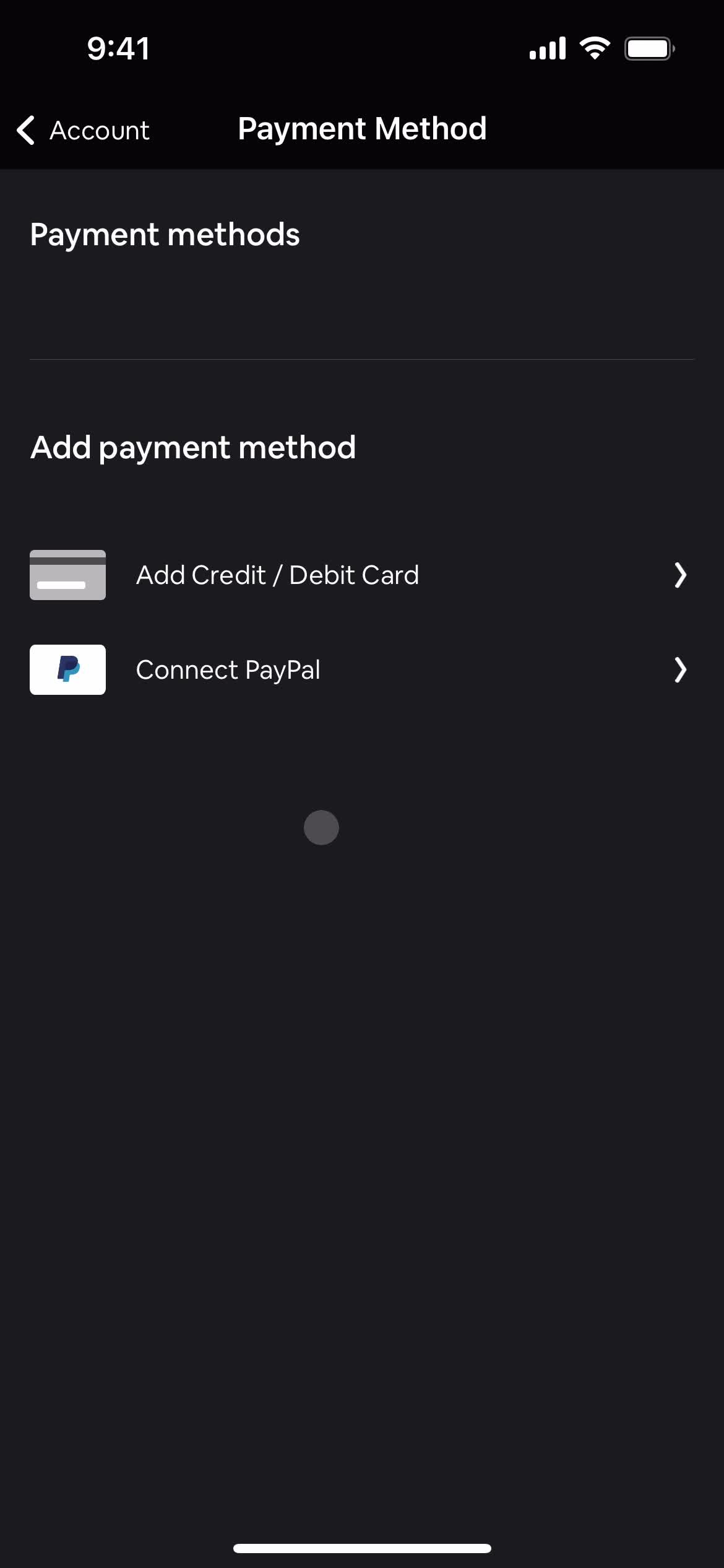 HotelTonight select payment method screenshot