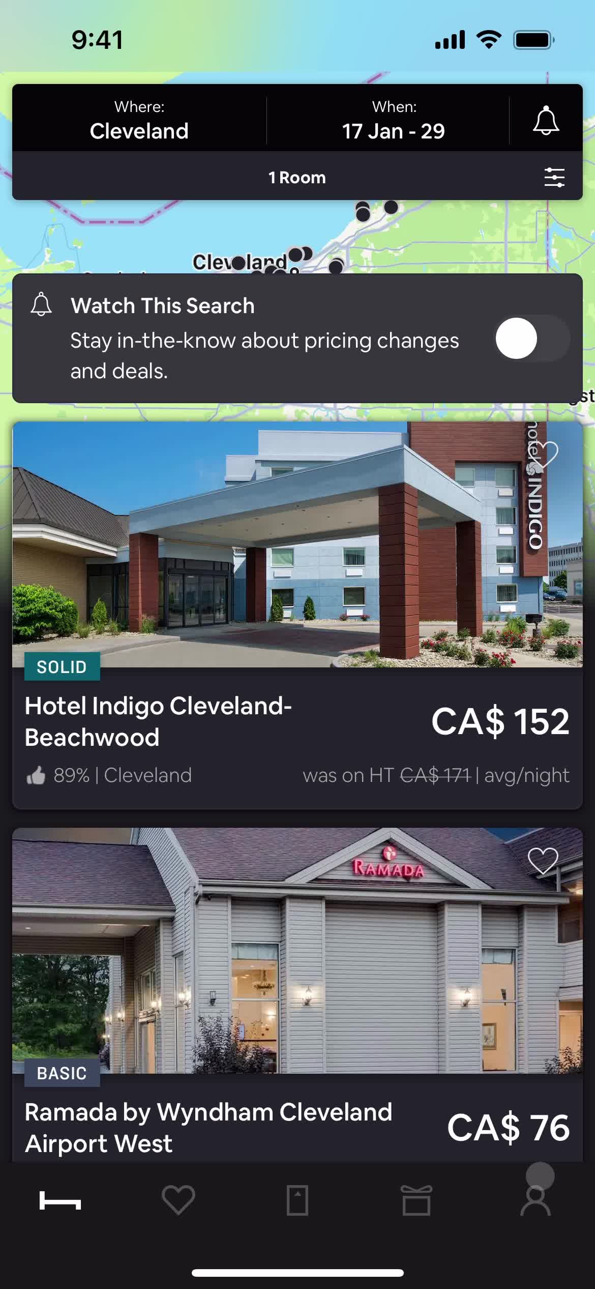 HotelTonight home screenshot