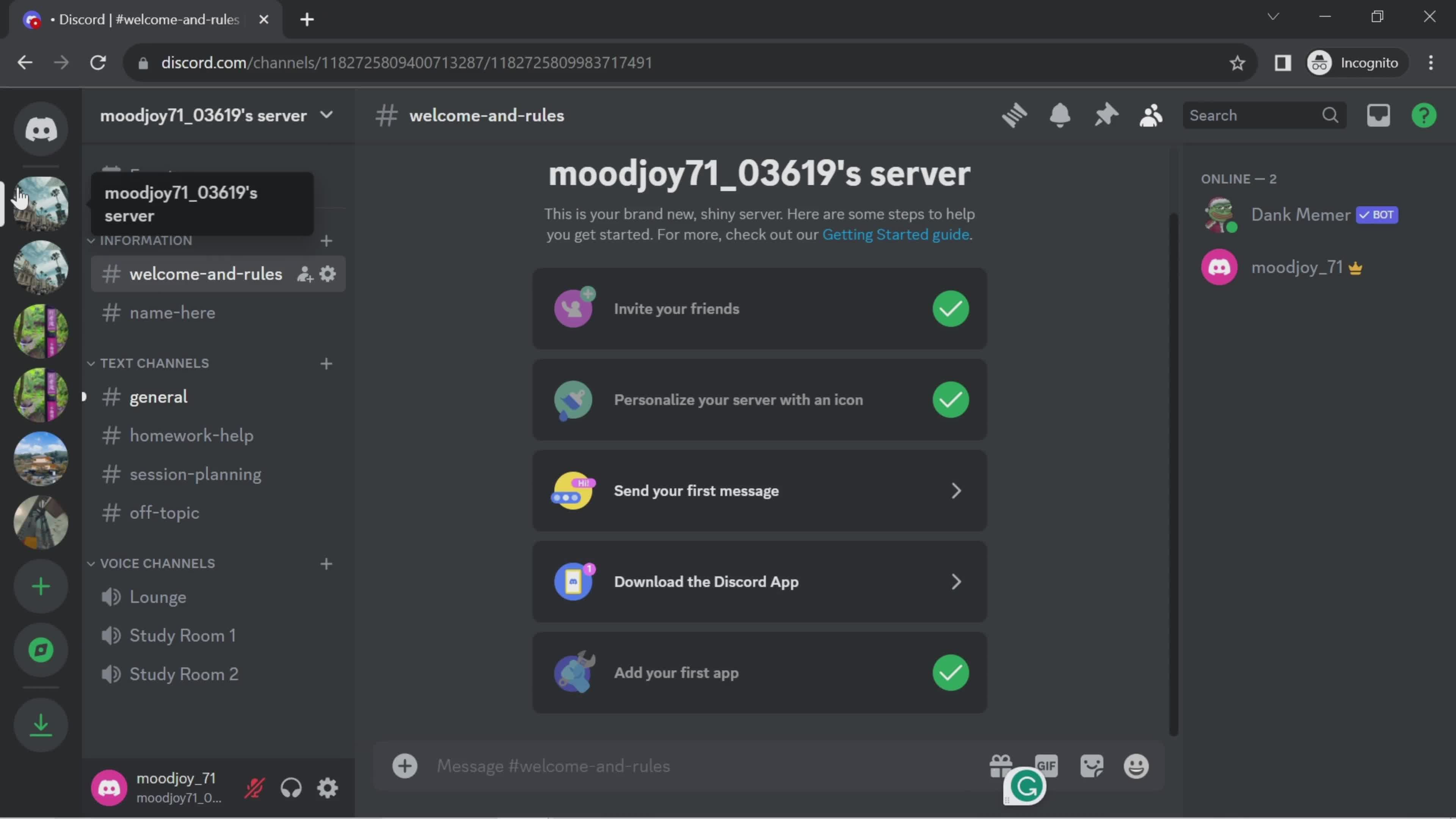 Discord channel screenshot