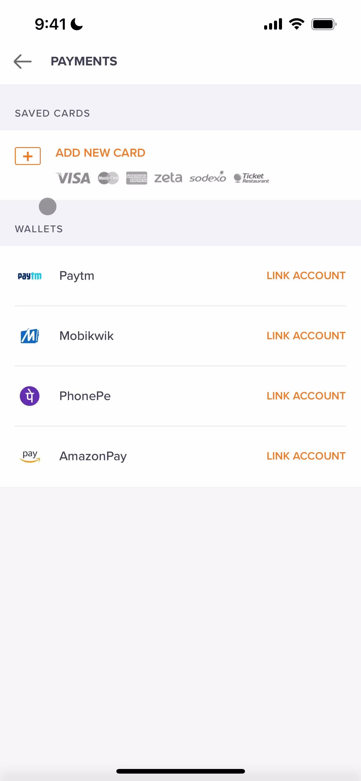 Swiggy payment methods screenshot