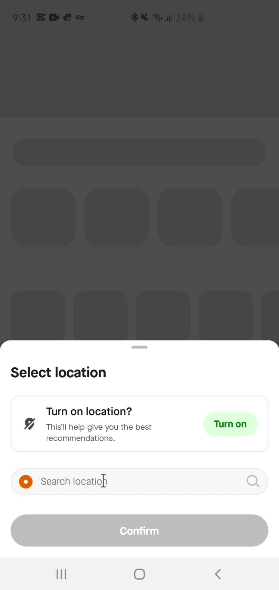 Gojek select location screenshot