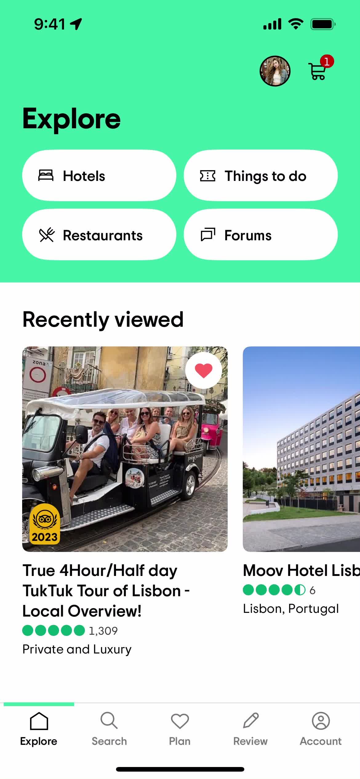 Tripadvisor home screenshot