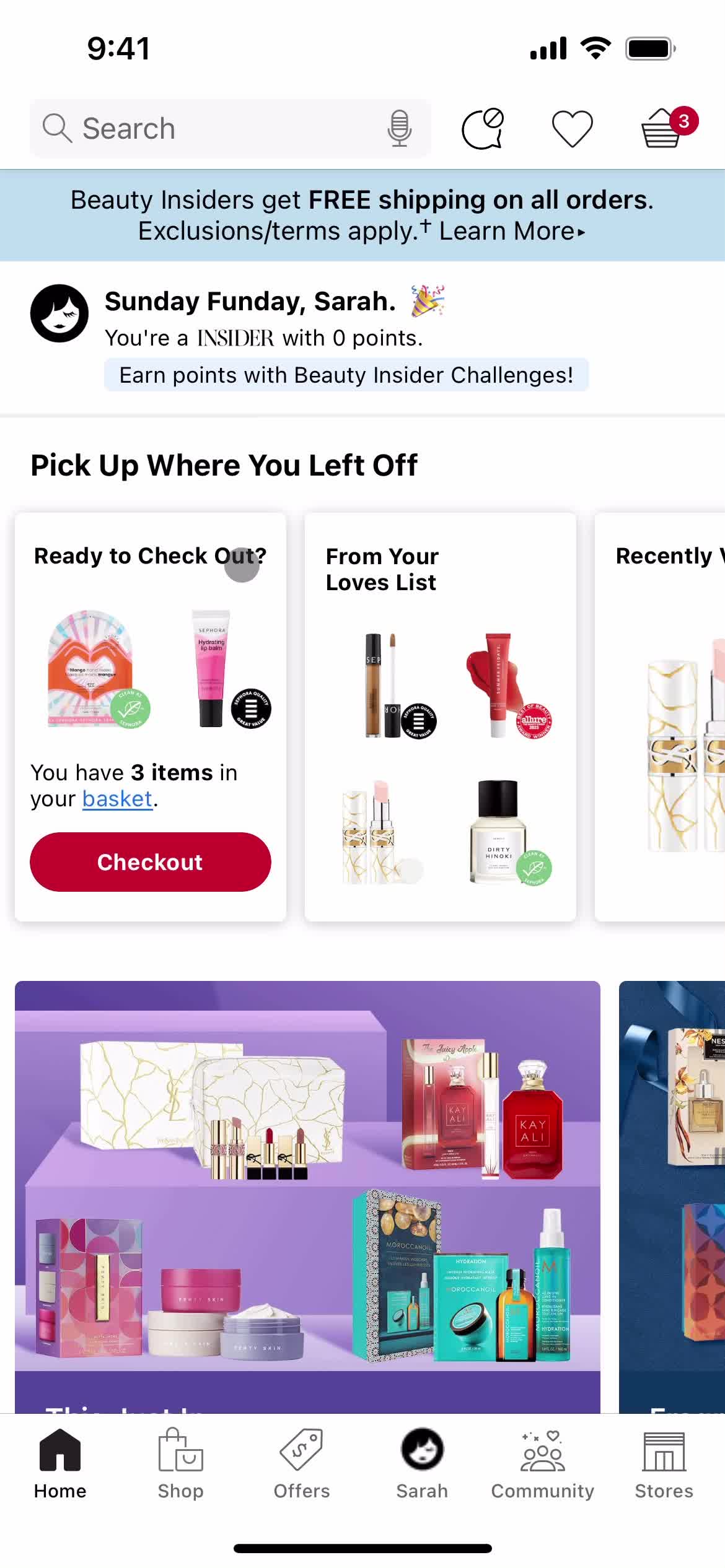 Sephora home screenshot