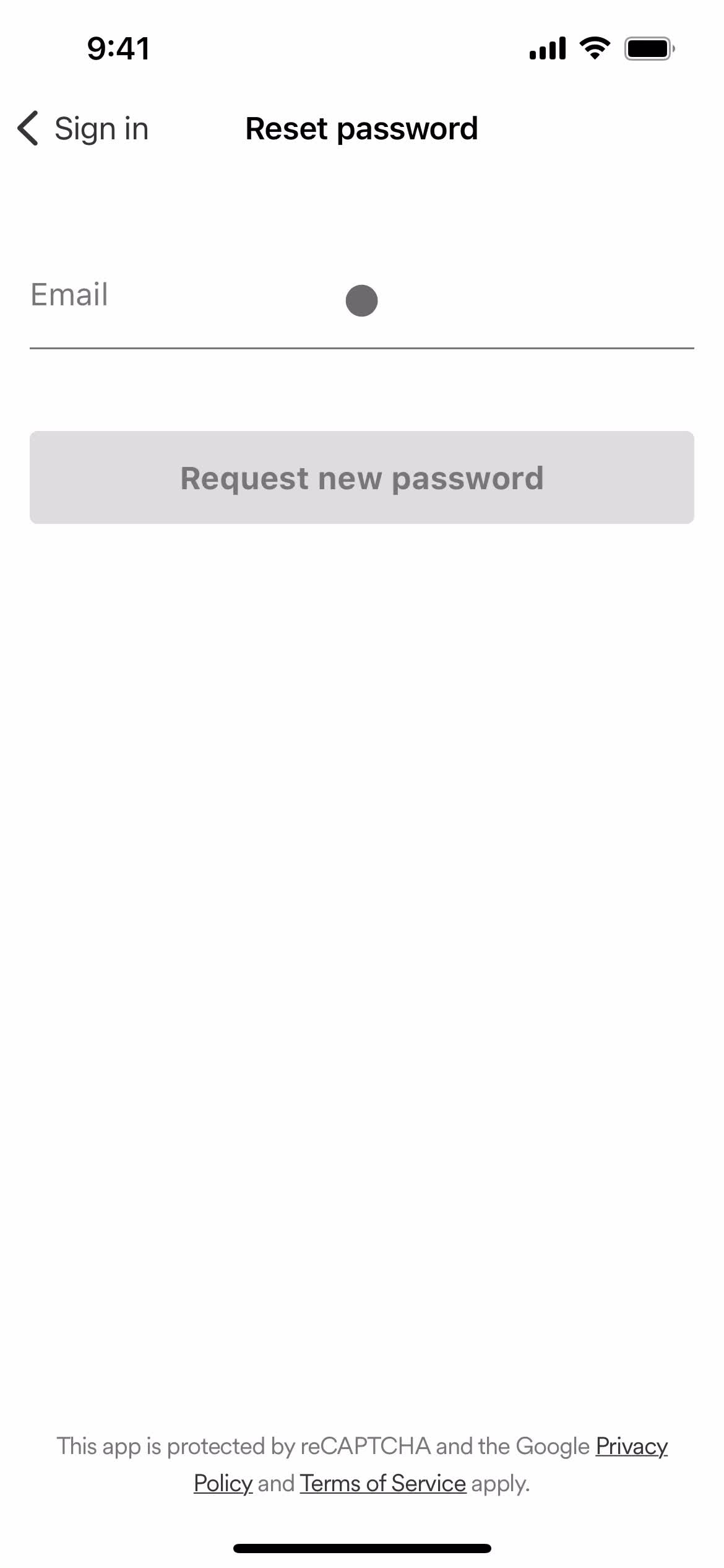 GoFundMe reset password screenshot