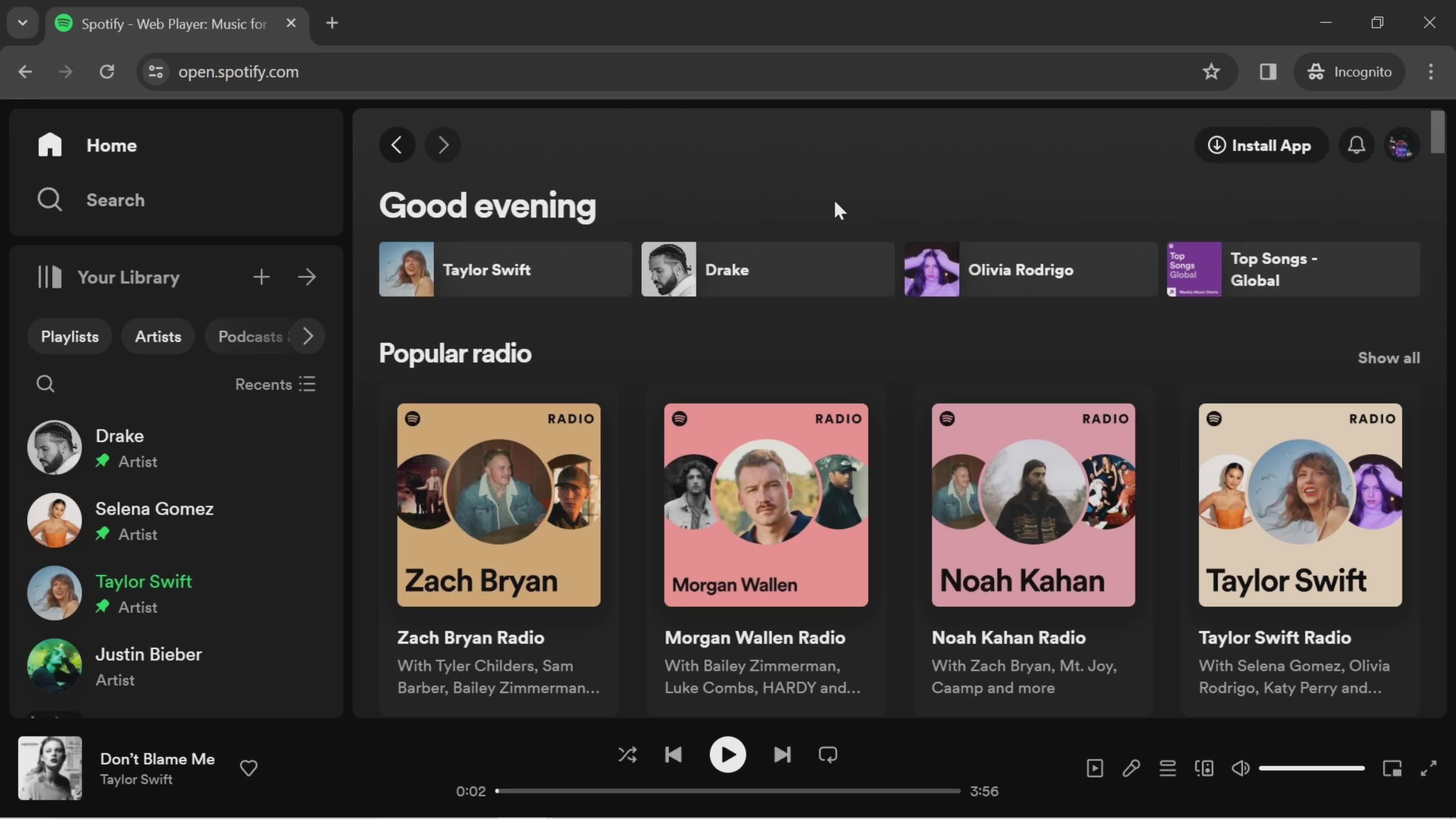 Spotify home screenshot