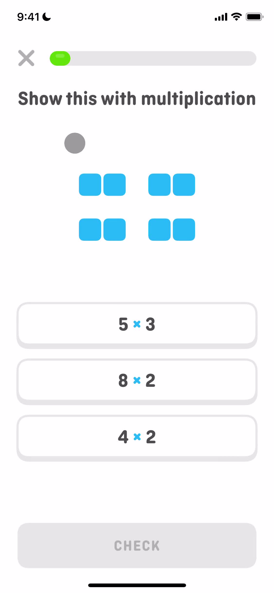 Duolingo Math quiz question screenshot