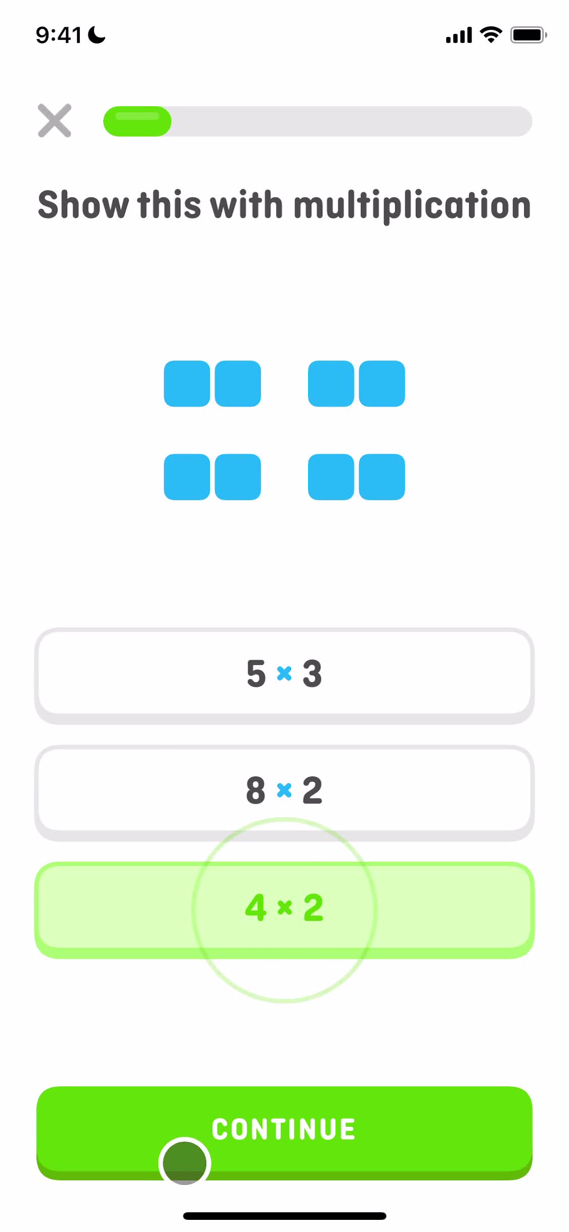 Duolingo Math correct answer screenshot