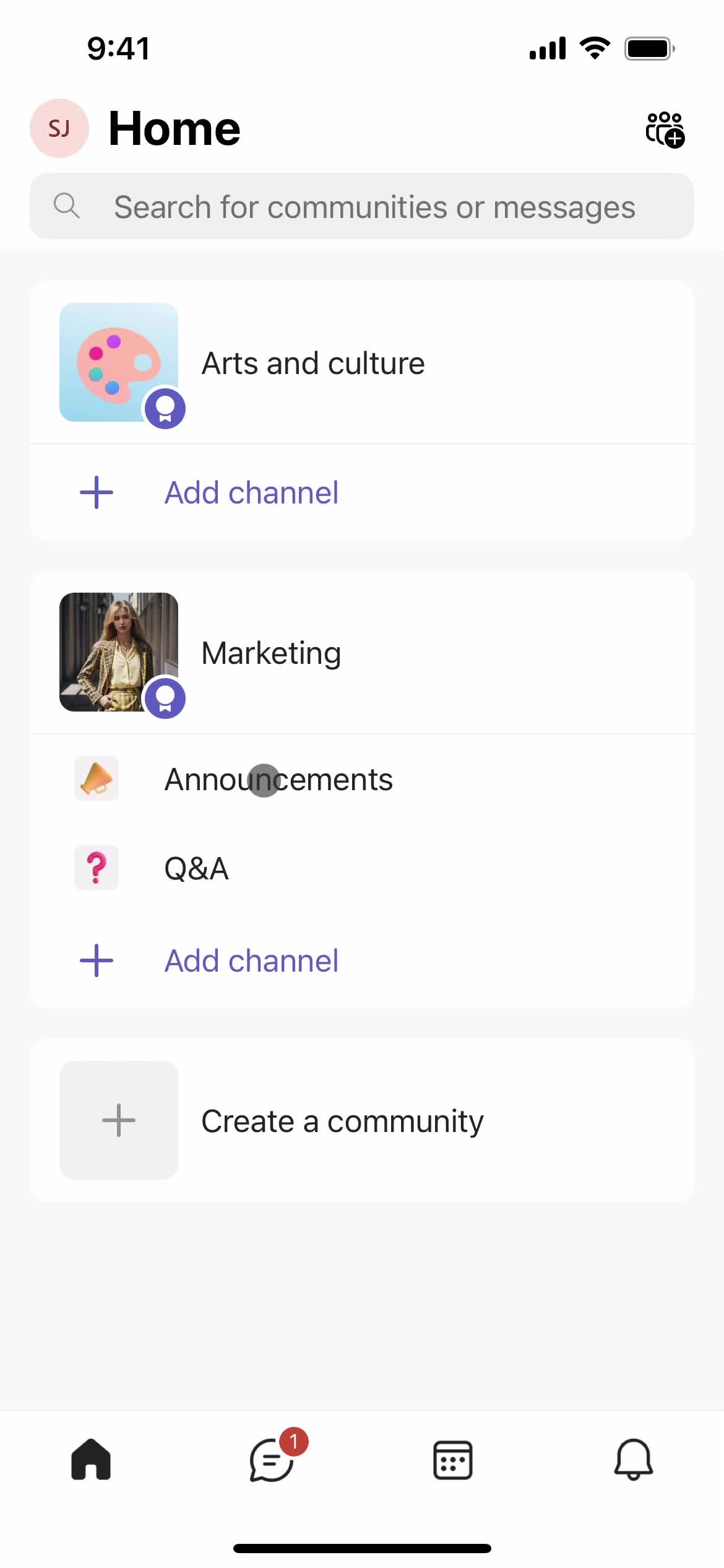 Microsoft Teams home screenshot