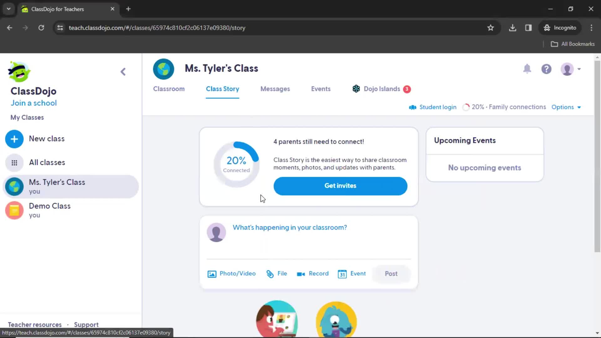 ClassDojo class story screenshot