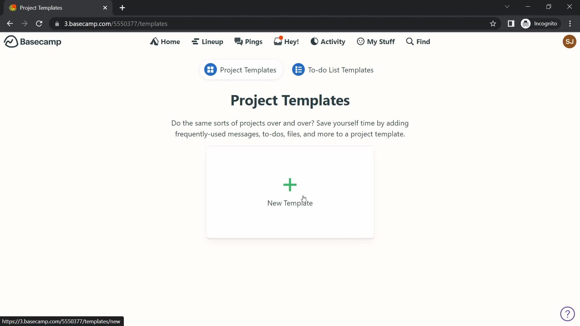 Basecamp project screenshot